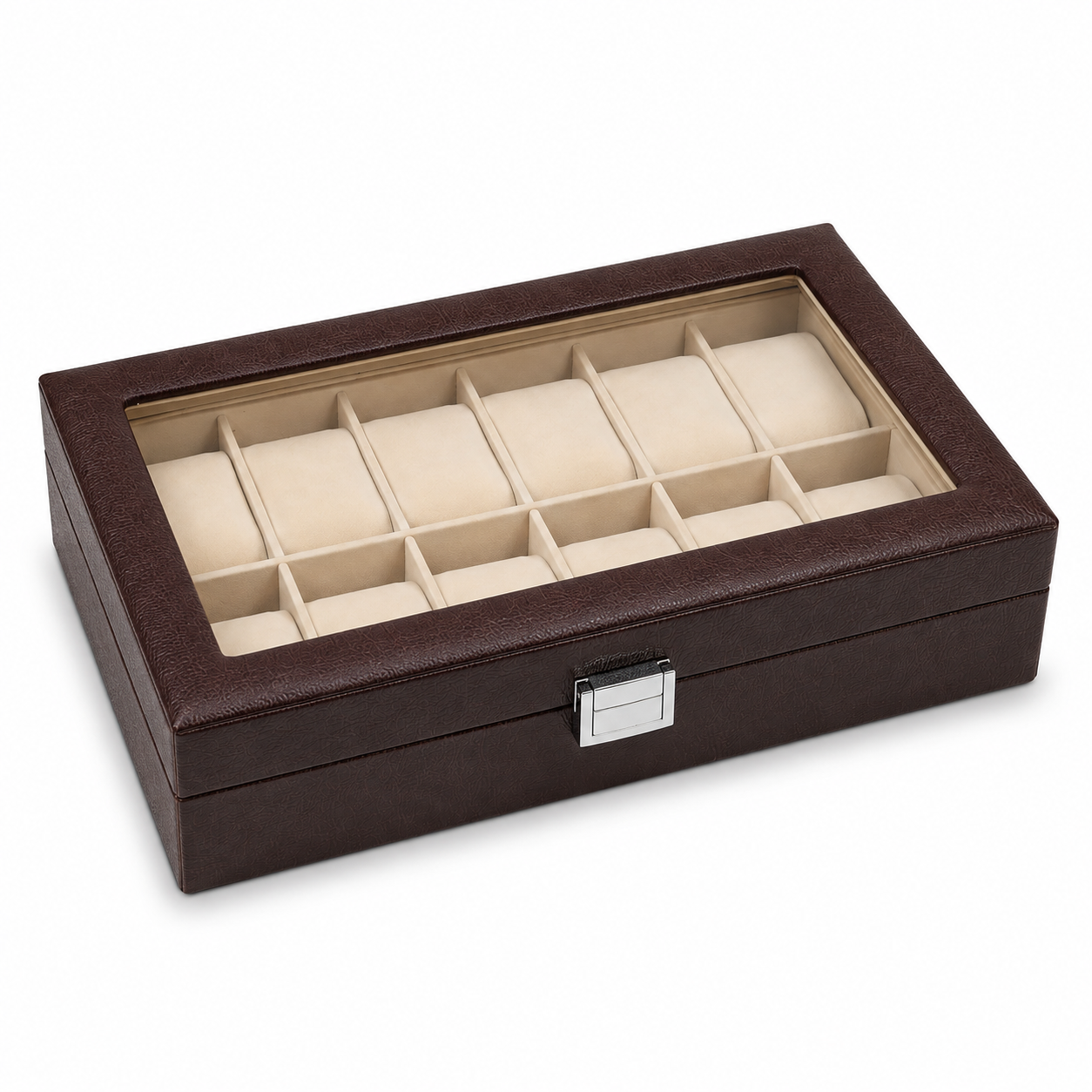 time watch nest 12 slot watch box 45 degree angle view time watch nest 12 slot watch box 45 degree angle view