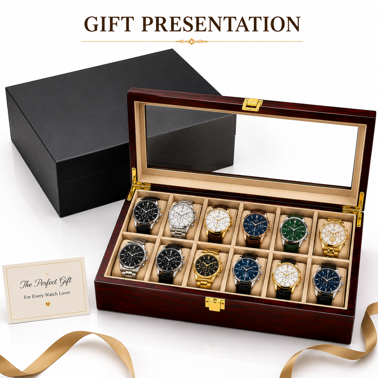 time watch nest 12 slot watch box gift presentation time watch nest 12 slot watch box gift presentation