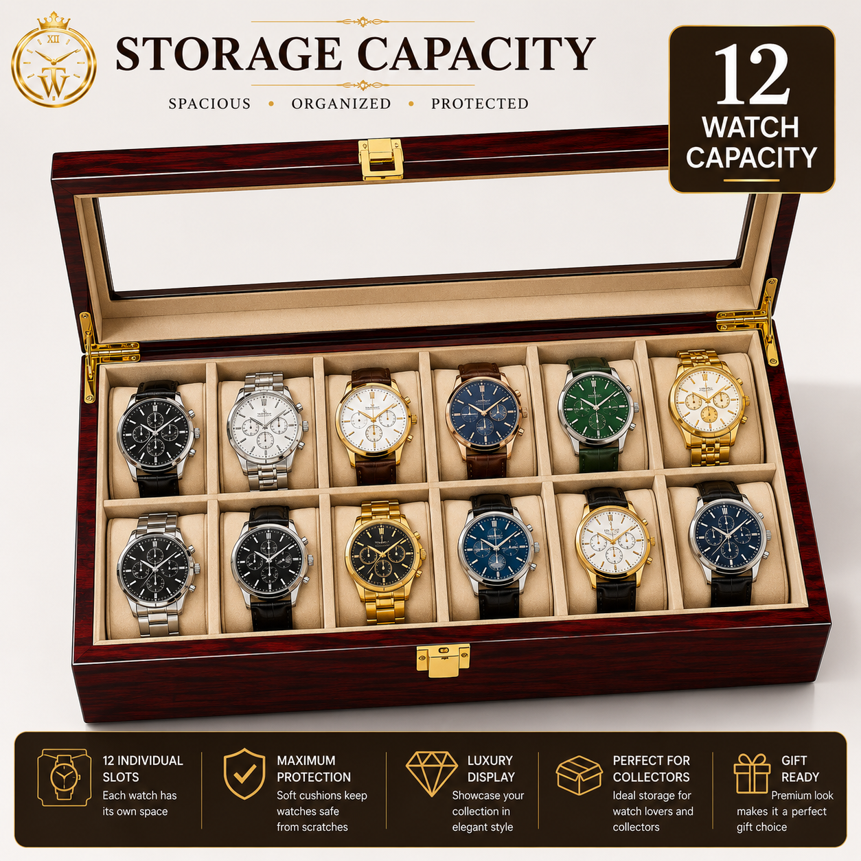 time watch nest 12 slot watch box storage capacity time watch nest 12 slot watch box storage capacity