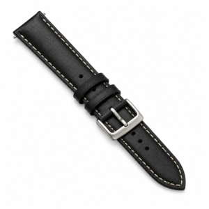 time watch nest black leather watch strap hero