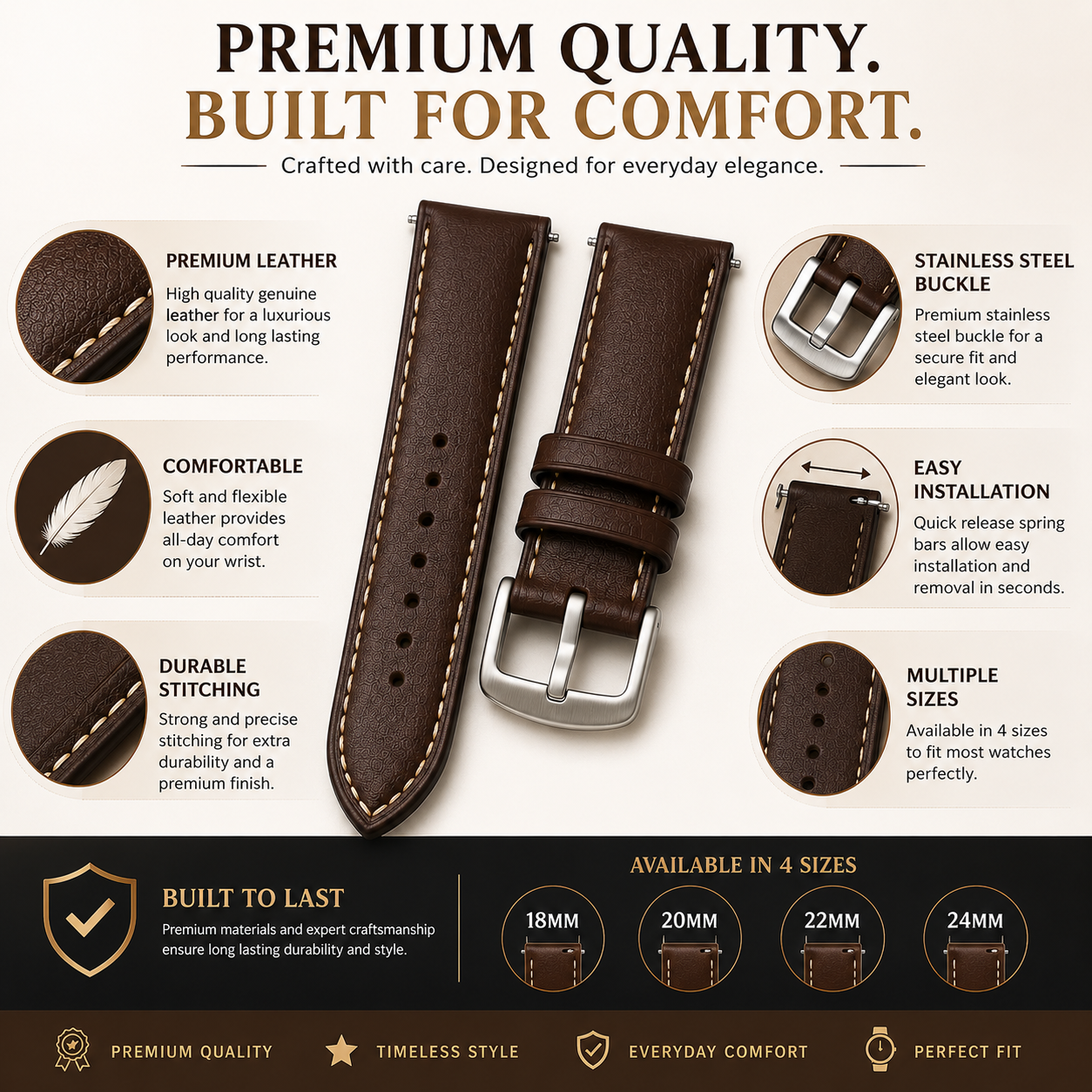 time watch nest leather watch strap features infographic time watch nest leather watch strap features infographic