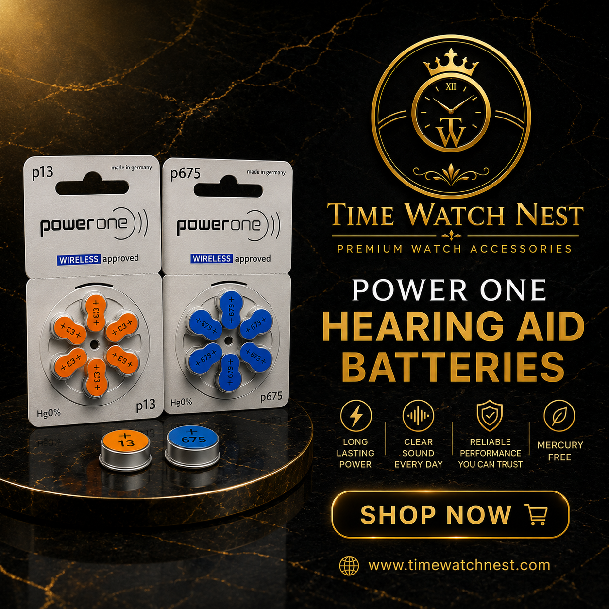 time watch nest power one hearing aid batteries brand banner time watch nest power one hearing aid batteries brand banner