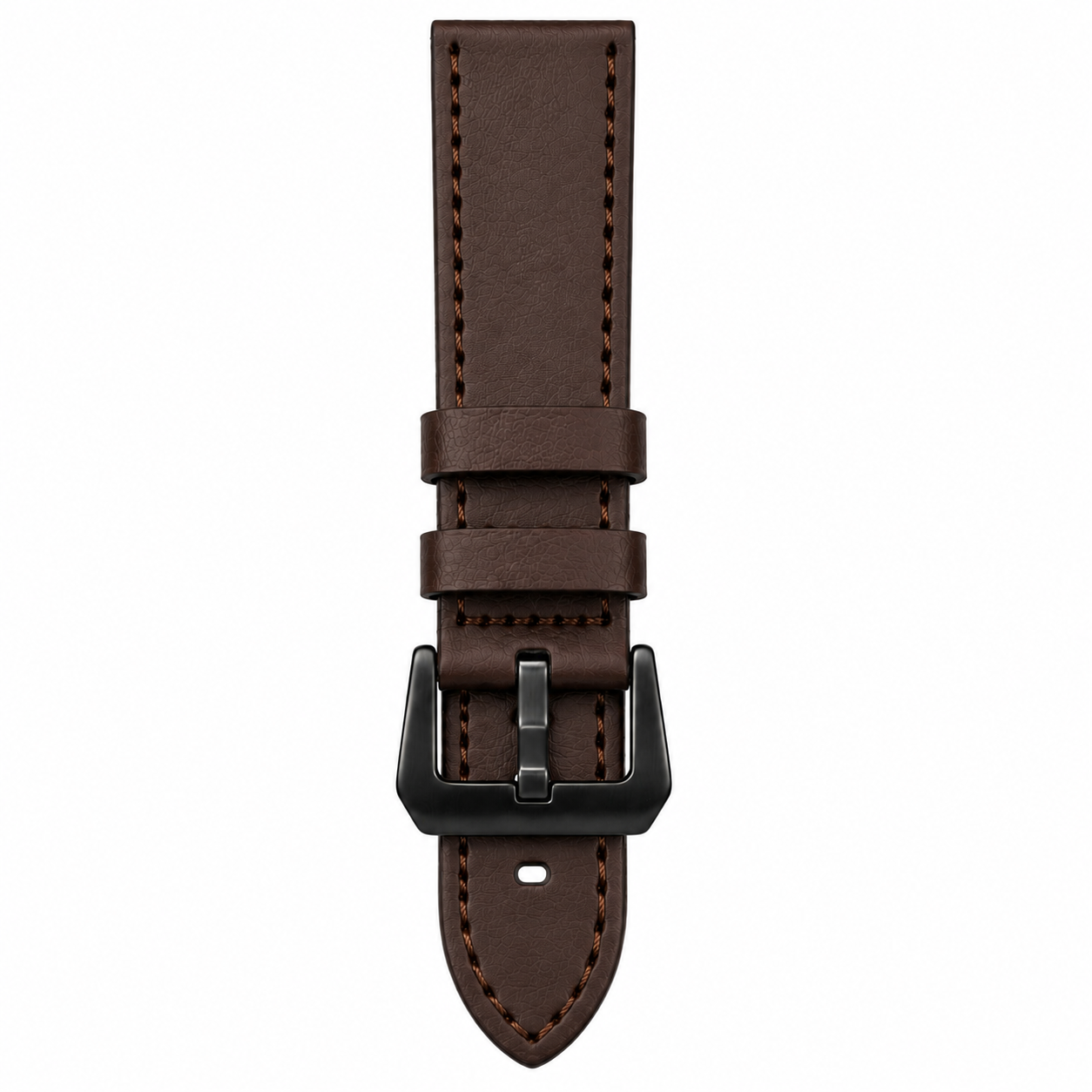 time watch nest premium artificial leather watch strap dark brown front view time watch nest premium artificial leather watch strap dark brown front view