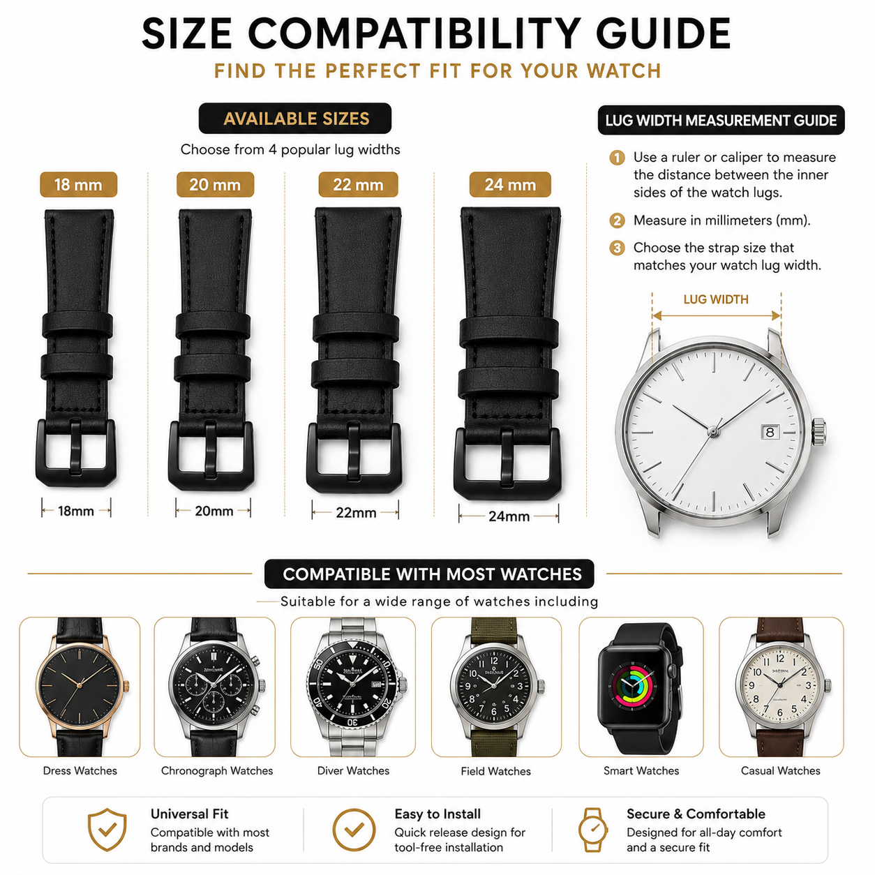 time watch nest premium artificial leather watch strap size compatibility guide time watch nest premium artificial leather watch strap size compatibility guide