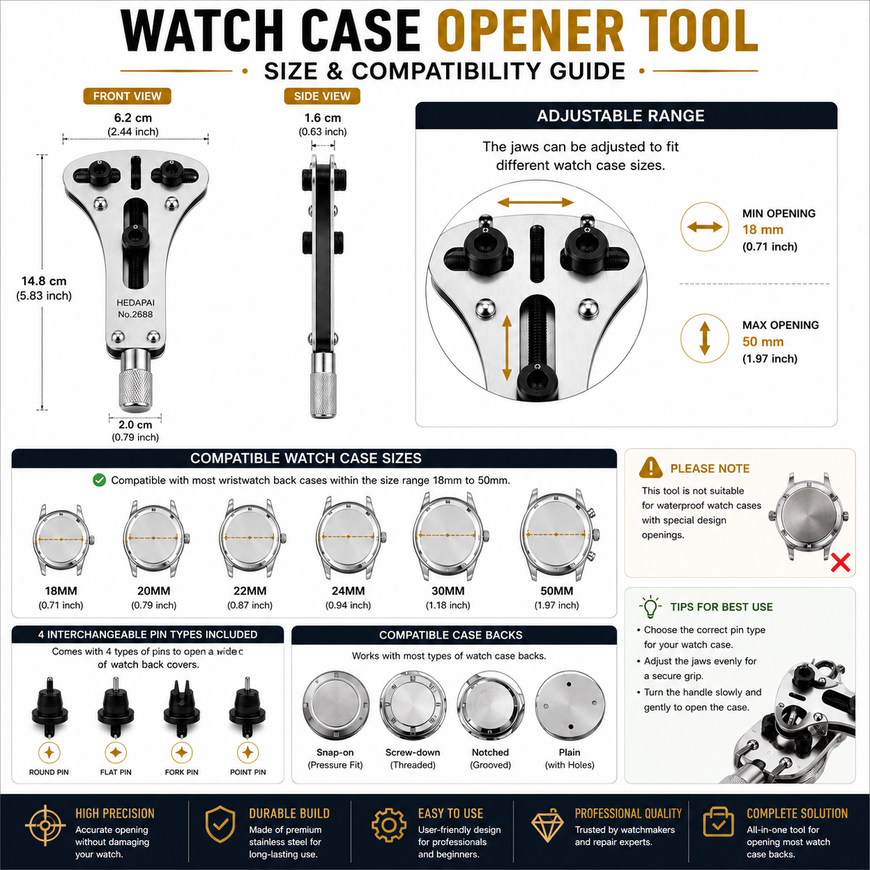 watch case opener tool hedapai no 2688 size compatibility guide watch case opener tool hedapai no 2688 size compatibility guide