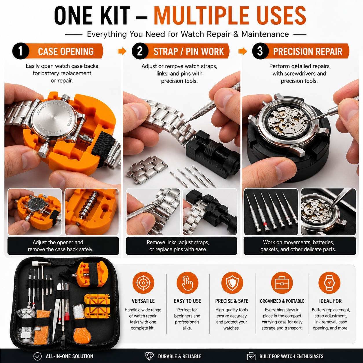 watch repair tool kit multiple uses watch repair tool kit multiple uses