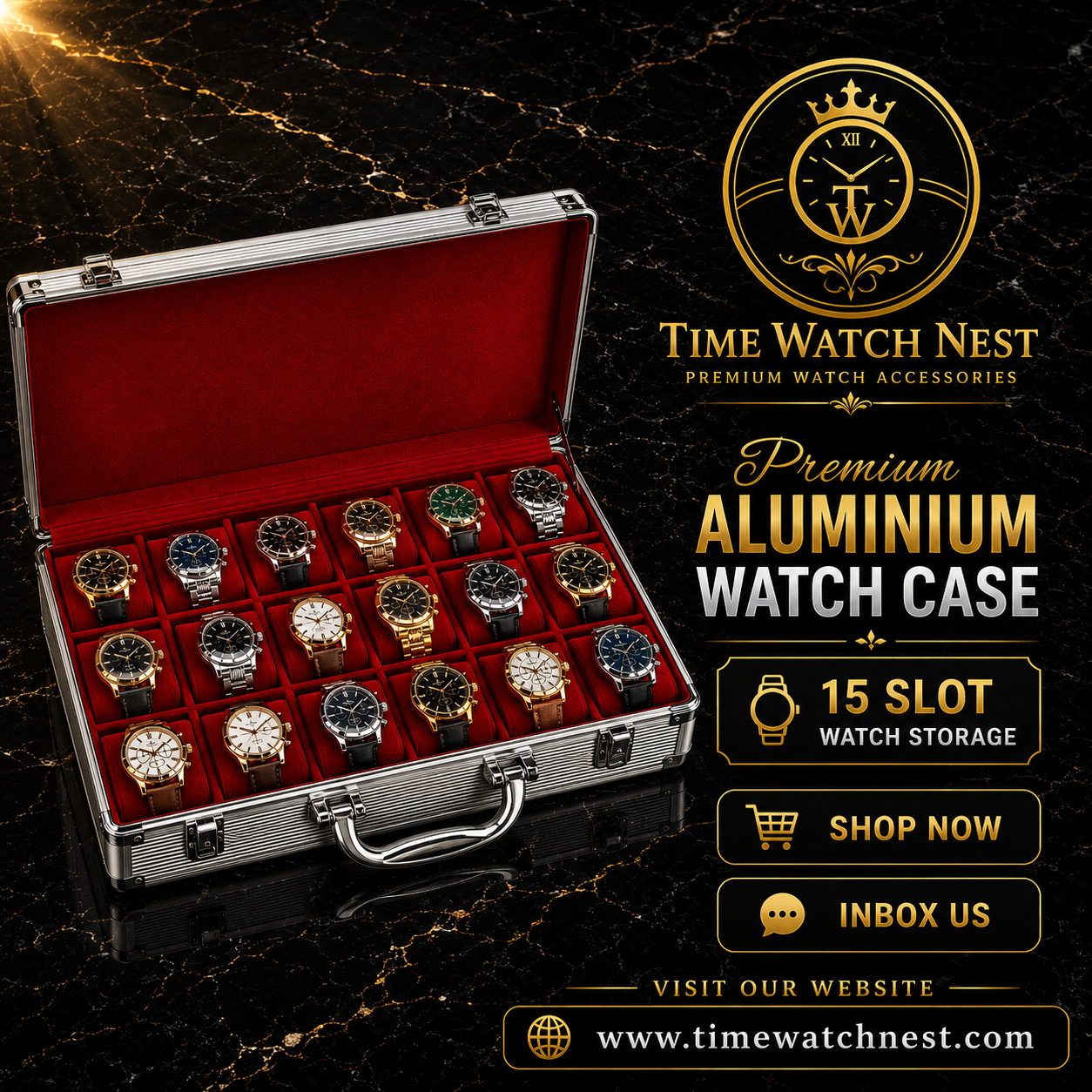 time watch nest 15 slot aluminium watch case brand banner time watch nest 15 slot aluminium watch case brand banner