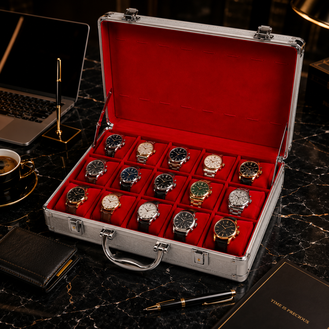 time watch nest 15 slot aluminium watch case lifestyle time watch nest 15 slot aluminium watch case lifestyle