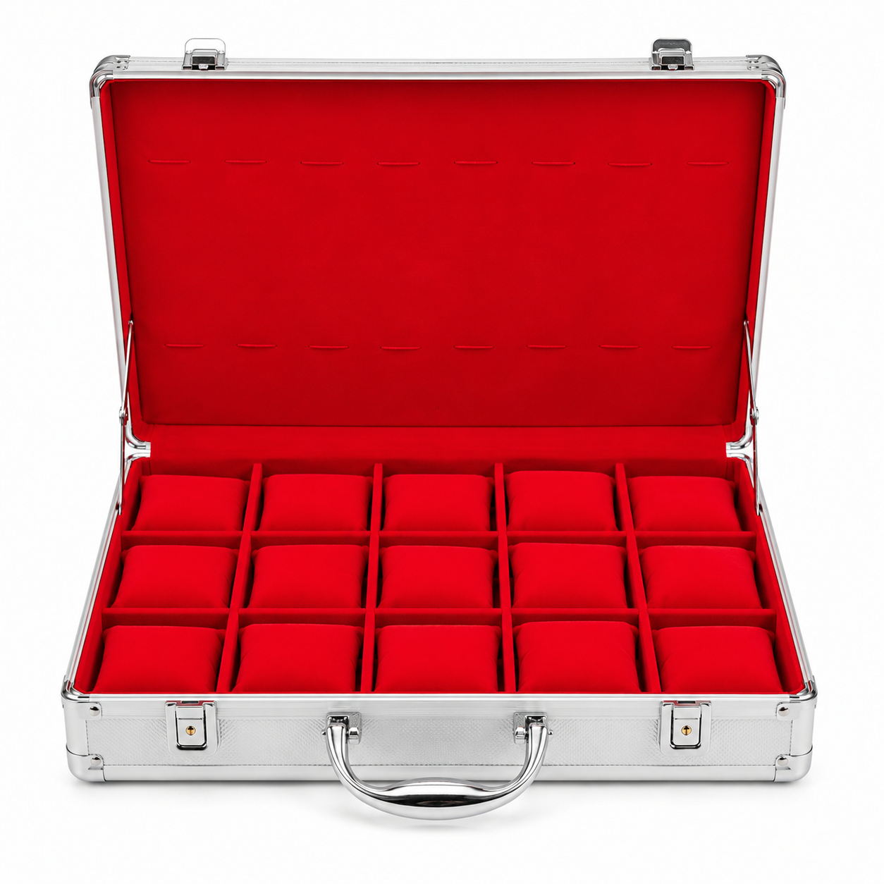 time watch nest 15 slot aluminium watch case open view time watch nest 15 slot aluminium watch case open view