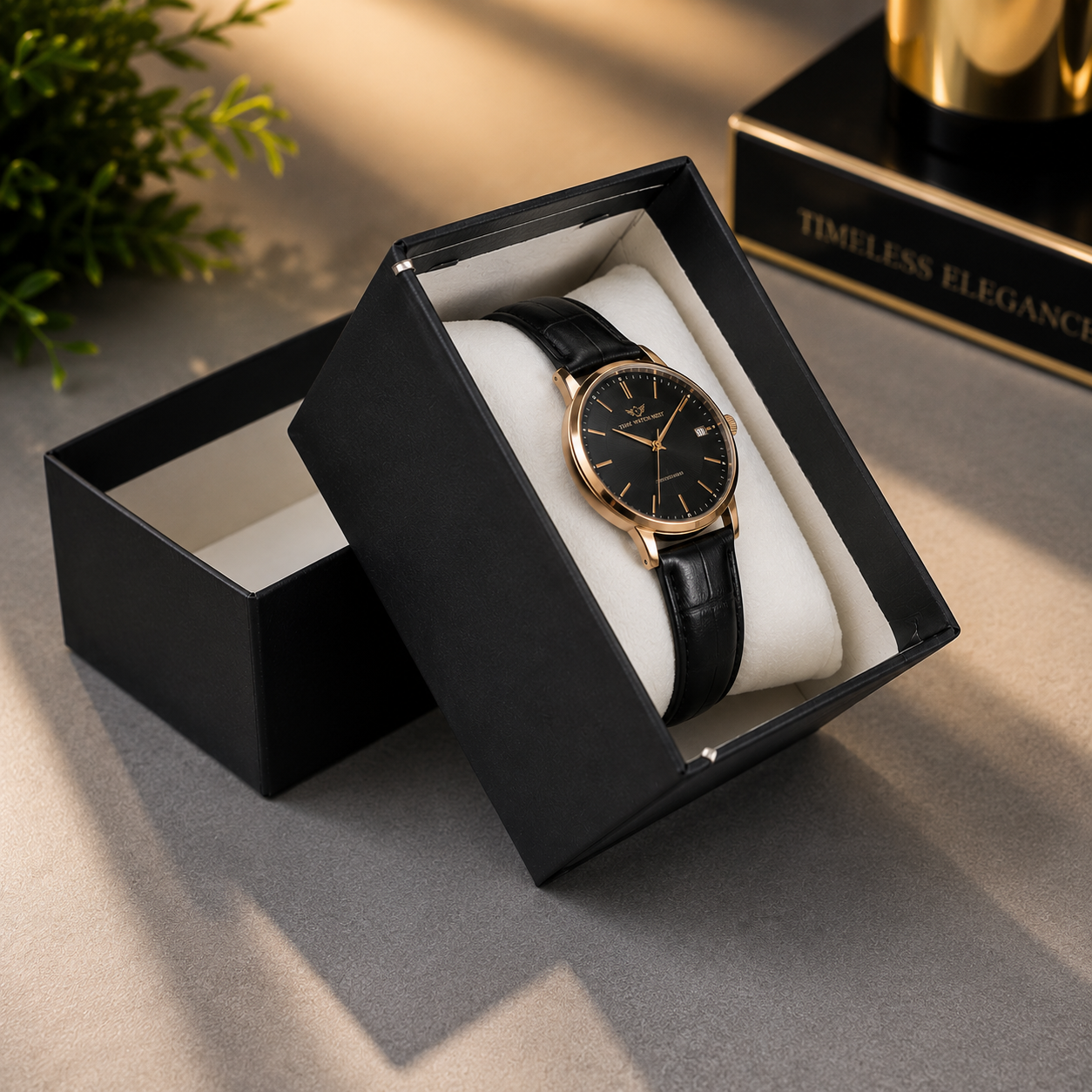 luxury watch gift box lifestyle watch on cushion luxury watch gift box lifestyle watch on cushion