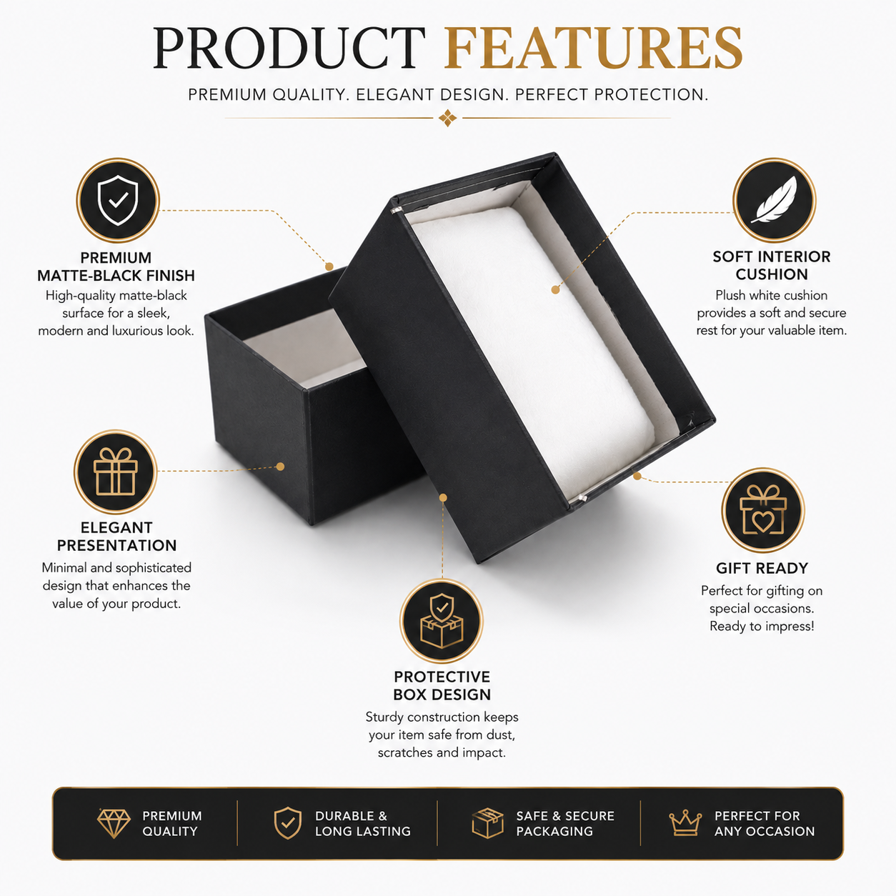 premium watch gift box features matte black soft cushion premium watch gift box features matte black soft cushion