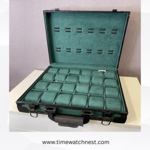 premium 24 slots watch storage box with soft cushion & glass lid