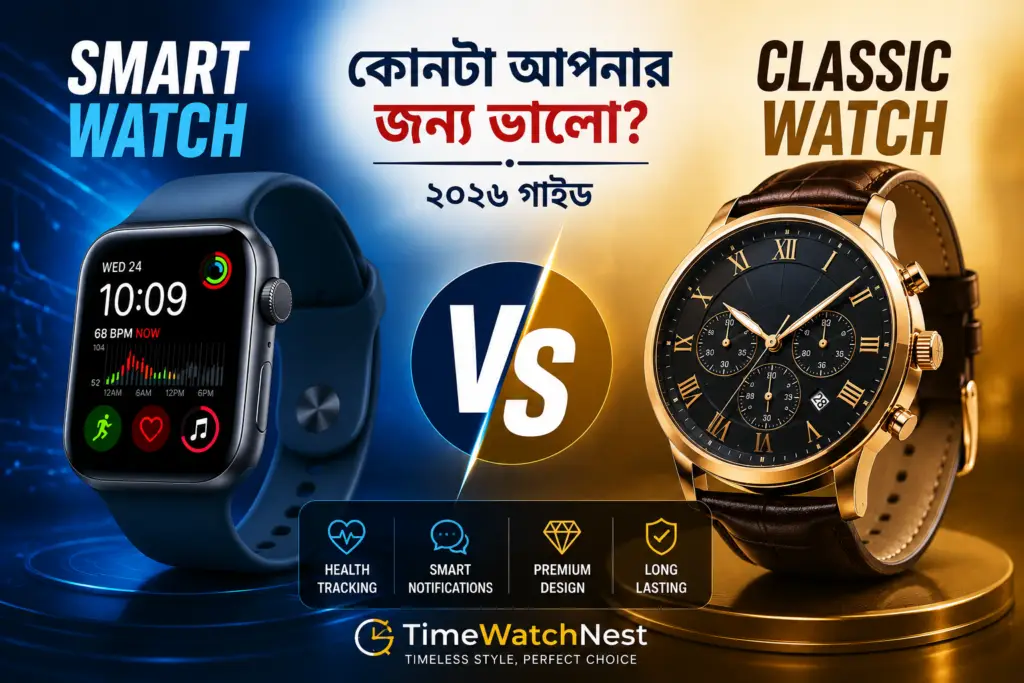 Smart Watch and Classic Watch comparison for stylish and modern lifestyle in 2026