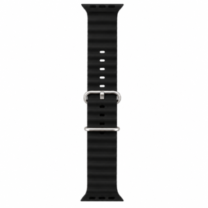 time watch nest black silicone watch strap front view