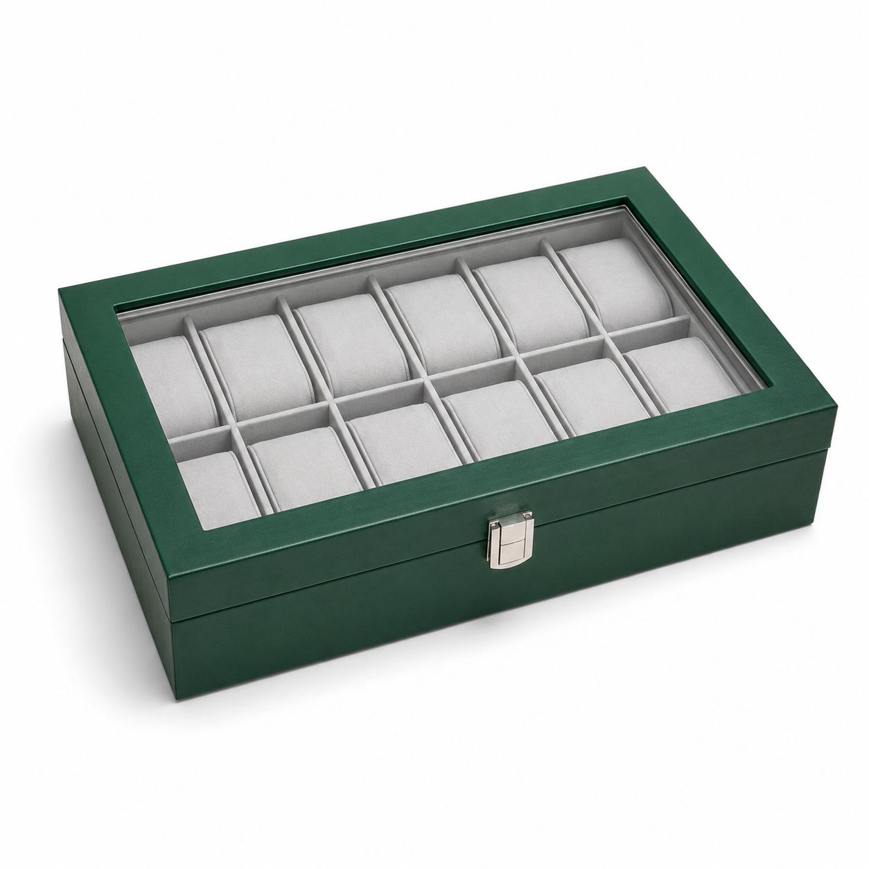 12 slot watch display box premium green.png 12 slot watch display box premium green.png