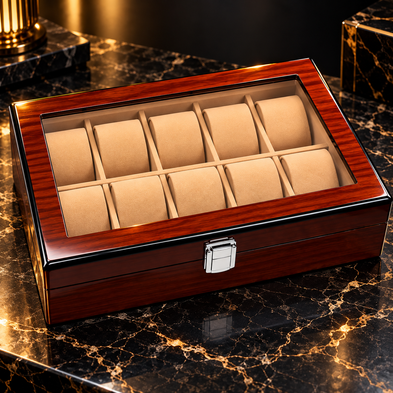luxury 10 slot watch box wood finish glass lid.jpg luxury 10 slot watch box wood finish glass lid.jpg