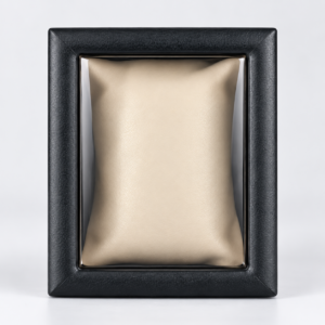 watch display stand front view black cushion.png